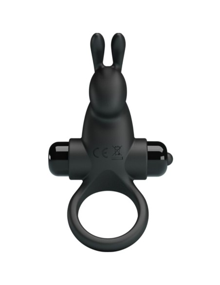 PRETTY LOVE - VIBRATING RING + RABBIT CLITORIS STIMULATOR 10 VIBRATIONS BLACK