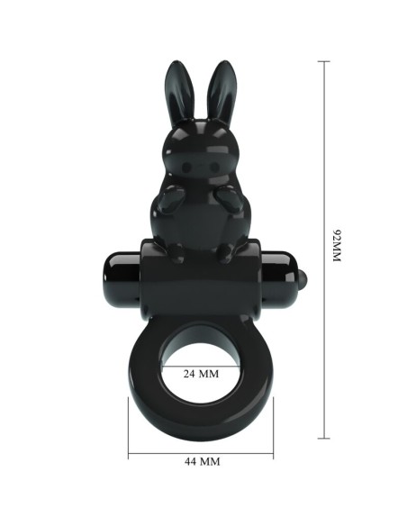 PRETTY LOVE - EXCITING RING RABBIT VIBRATOR RING 10 VIBRATIONS BLACK