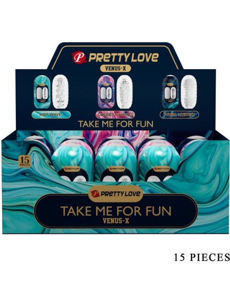 PRETTY LOVE - VENUS X 15 SILICONE MALE MASTURBATORS WHITE
