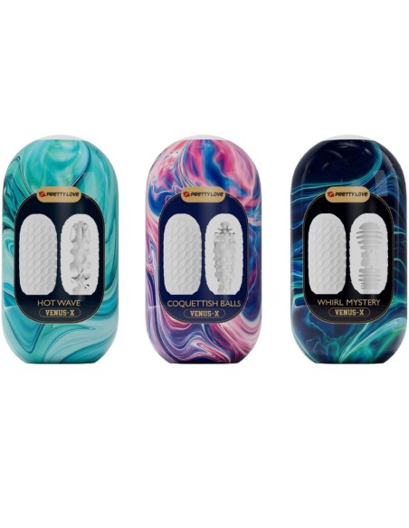 PRETTY LOVE - VENUS X 15 SILICONE MALE MASTURBATORS WHITE