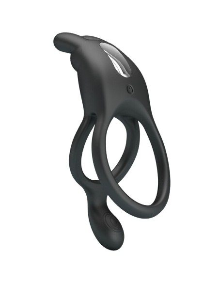 PRETTY LOVE - SETH DOUBLE VIBRATING RING RABBIT 7 VIBRATIONS BLACK
