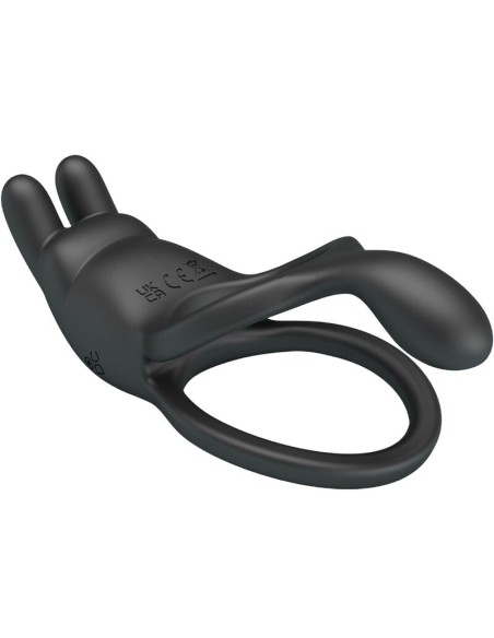 PRETTY LOVE - SETH DOUBLE VIBRATING RING RABBIT 7 VIBRATIONS BLACK