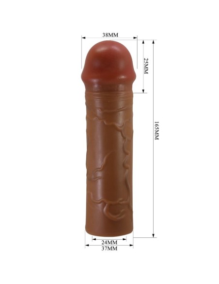 PRETTY LOVE - NILE PENIS SLEEVE WITH 2.5 CM EXTENSION MULATTO