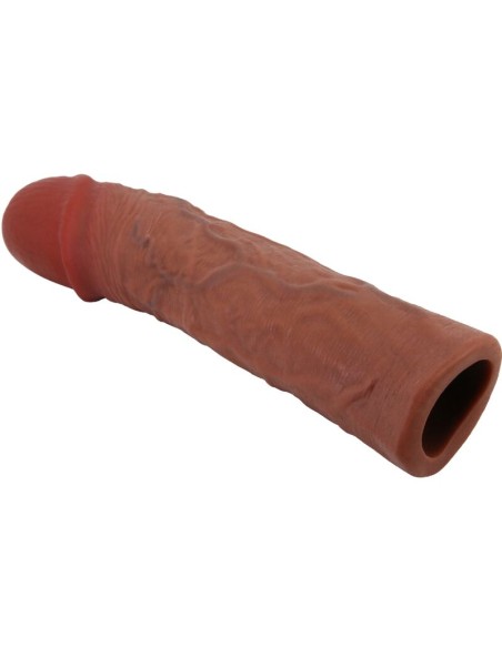 PRETTY LOVE - DEREK PENIS SLEEVE WITH 7.6 CM EXTENSION MULATTO