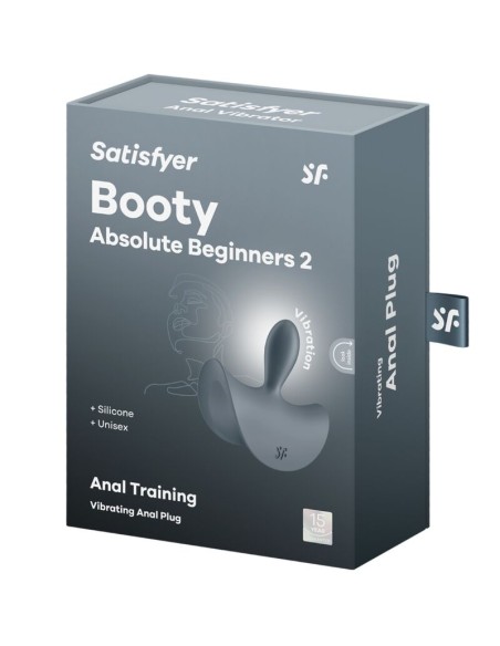 SATISFYER - BOOTY ABSOLUTE BEGINNERS 2 PLUG ANAL VIBRADOR UNISEX NEGRO
