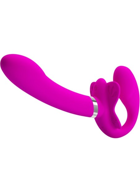 PRETTY LOVE - VALERIE DOUBLE STRAP-ON VIBRATOR 12 VIBRATIONS PURPLE