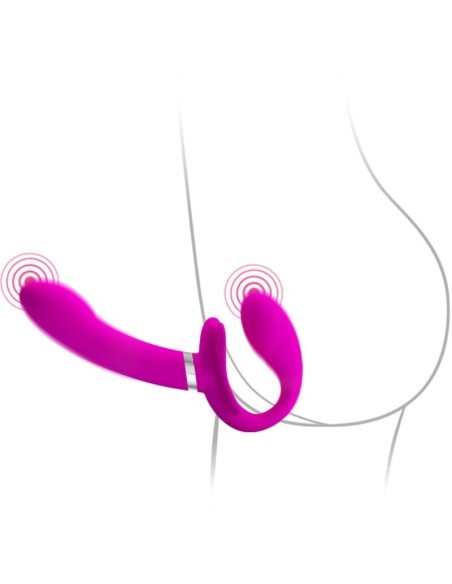 PRETTY LOVE - VALERIE DOUBLE STRAP-ON VIBRATOR 12 VIBRATIONS PURPLE