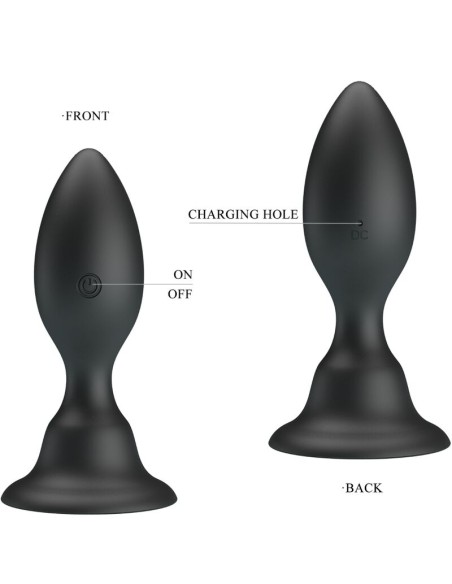 PRETTY LOVE - PLUG ANAL VIBRADOR NEGRO