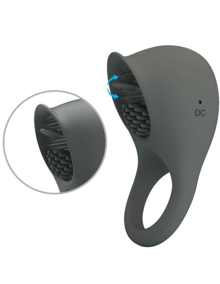 PRETTY LOVE - NIMBUS ANILLO VIBRADOR CON LENGUA GRIS