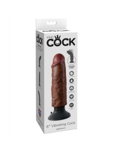 KING COCK - DILDO VIBRADOR MARRÓN 15.24 CM 2