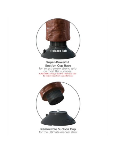 KING COCK - VIBRATING COCK BROWN 17.78 CM