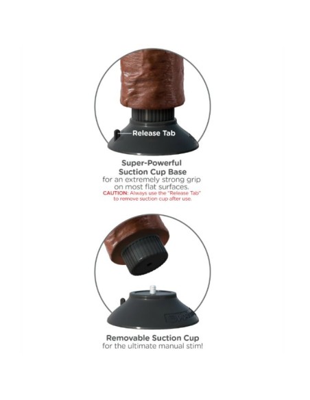 KING COCK - VIBRATING COCK BROWN 17.78 CM