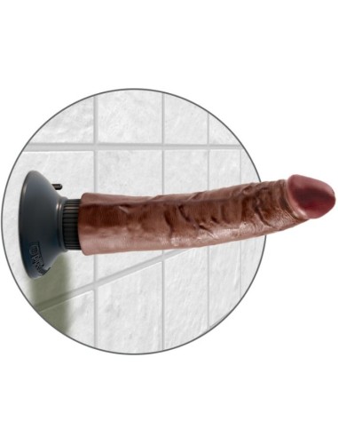 KING COCK - VIBRATING COCK BROWN 17.78 CM