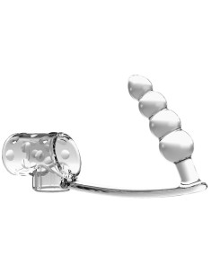 PRETTY LOVE - PENIS SLEEVE WITH ANAL PLUG TRANSPARENT