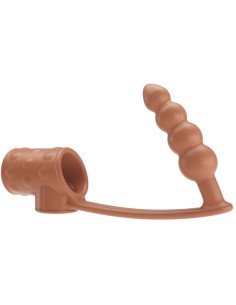 PRETTY LOVE - PENIS SLEEVE WITH ANAL PLUG NATURAL