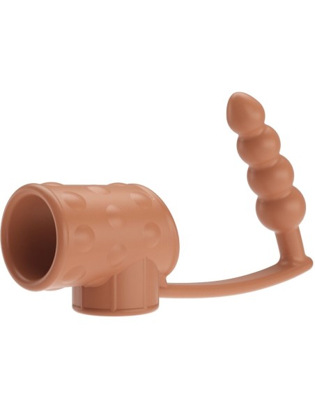 PRETTY LOVE - PENIS SLEEVE WITH ANAL PLUG NATURAL