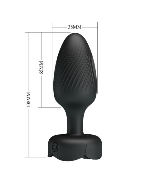 PRETTY LOVE - VARIAN ANAL PLUG WITH  LED LIGHT BLACK 10.8 CM