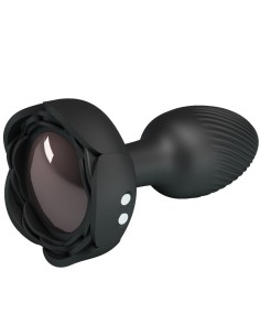 PRETTY LOVE - OLMAN ANAL PLUG WITH  LED LIGHT BLACK 8.8 CM