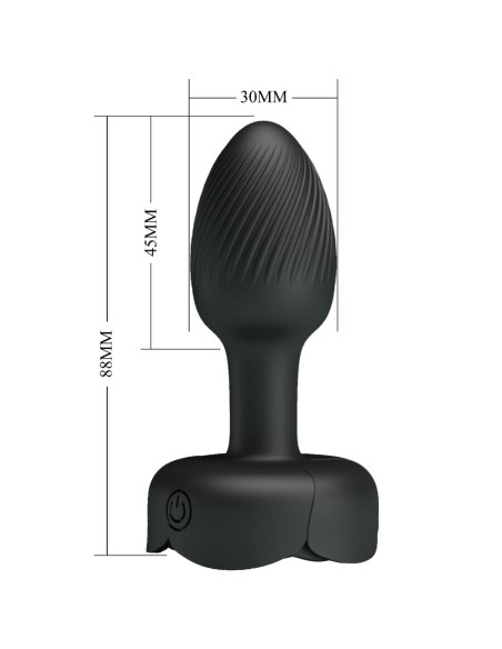 PRETTY LOVE - OLMAN ANAL PLUG WITH  LED LIGHT BLACK 8.8 CM
