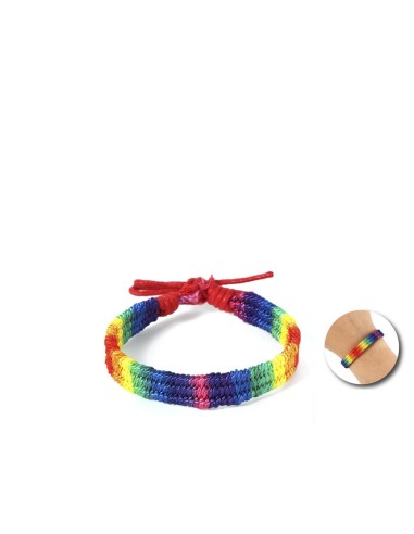 PRIDE - PULSERA TRENZADA BANDERA ARCOÍRIS
