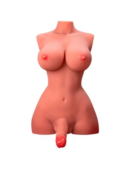 XISE - BEAUTIFUL LADY BOY FEMALE TORSO WITH DILDO WITH VIBRATION AND THRUSTING 49 CM