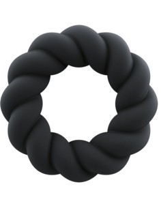ROCKS-OFF - TWIST BLACK SILICONE MASTURBATOR RING