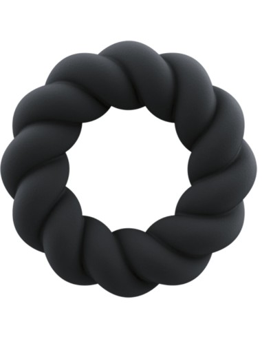 ROCKS-OFF - TWIST BLACK SILICONE MASTURBATOR RING