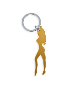 DIABLO PICANTE - KEYRING WITH FEMALE SILHOUETTE IN GOLD...