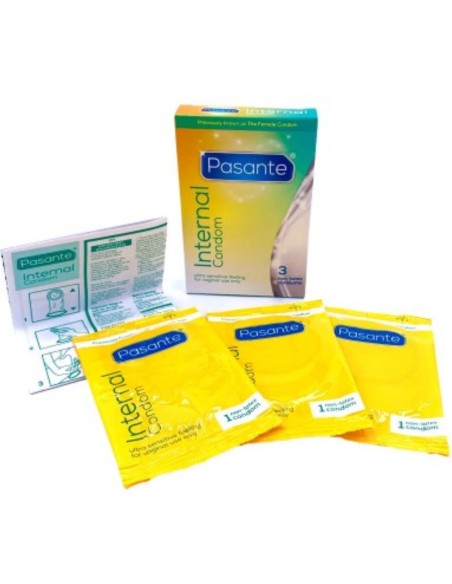 PASANTE - INTERNAL LATEX-FREE FEMALE CONDOMS BOX OF 3