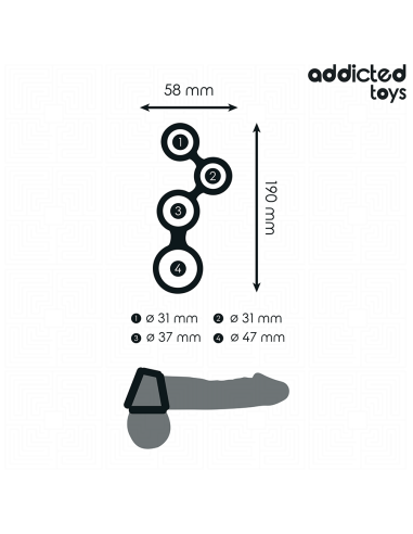 ADDICTED TOYS - PENIS RING WITH DIVIDERS FOR...