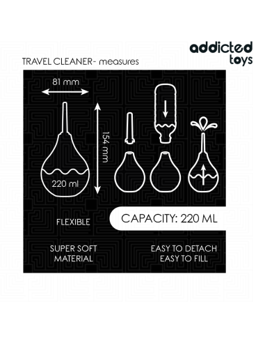 ADDICTED TOYS - TRAVEL ANAL CLEANER SIZE L 220 ML