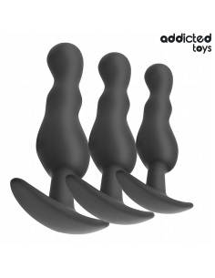ADDICTED TOYS - SET OF 3 ANAL PLUG SILICONE MODEL 1 2