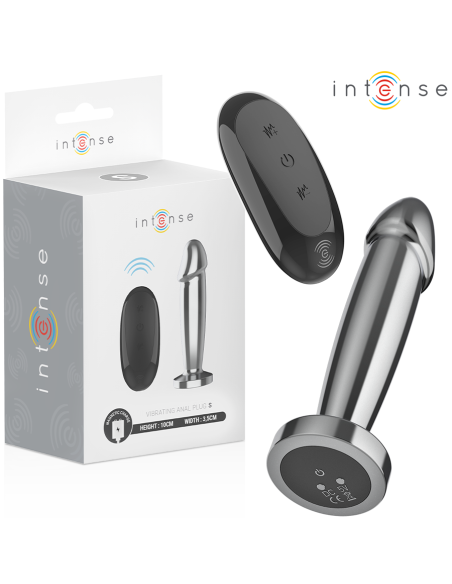 INTENSE - ANAL PLUG 10 VIBRATIONS METAL DILDO WITH REMOTE CONTROL S