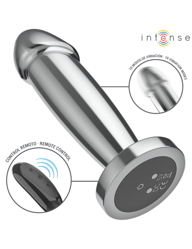 INTENSE - ANAL PLUG 10 VIBRATIONS METAL DILDO...