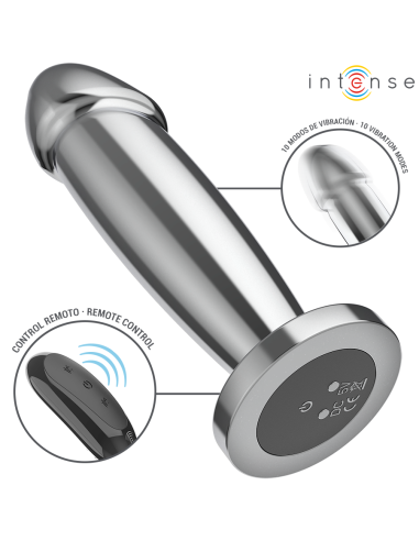 INTENSE - ANAL PLUG 10 VIBRATIONS METAL DILDO...