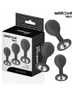 ADDICTED TOYS - SET OF 3 ANAL PLUG SILICONE WITH JEWEL