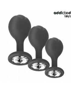 ADDICTED TOYS - SET OF 3 ANAL PLUG SILICONE WITH JEWEL 2