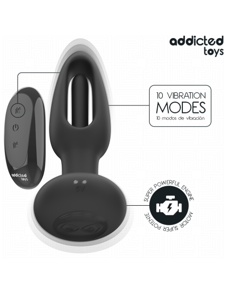 ADDICTED TOYS - ANAL PLUG WITH VIBRATING TONGUE AND REMOTE CONTROL