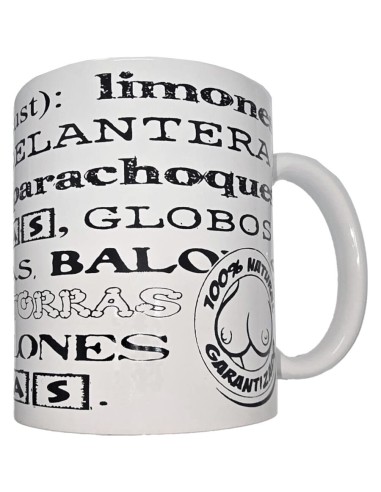 DIABLO PICANTE - WHITE MUG WITH BOOB SYNONYMS...