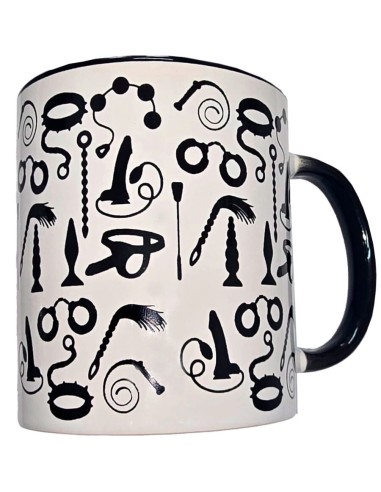 DIABLO PICANTE - WHITE BONDAGE MUG WITH BLACK...