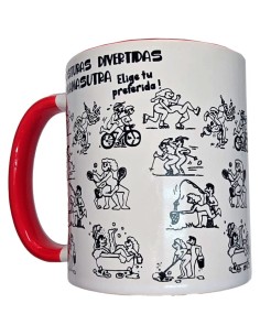 DIABLO PICANTE - WHITE KAMASUTRA POSITIONS MUG WITH RED...