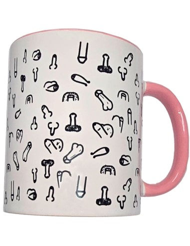 DIABLO PICANTE - WHITE PENIS MUG WITH PINK...