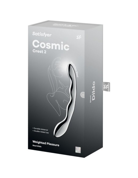SATISFYER - COSMIC CREST 2 STAINLESS STEEL DOUBLE-ENDED DILDO