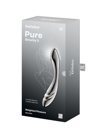 SATISFYER - PURE GRAVITY 3 STAINLESS STEEL DOUBLE-ENDED DILDO