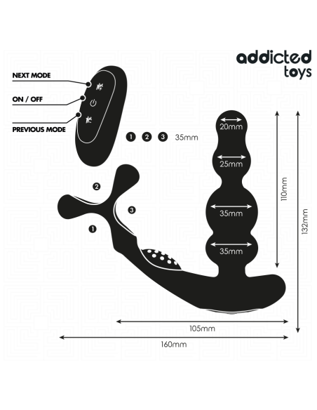 ADDICTED TOYS - ROTATING PROSTATE MASSAGER REMOTE CONTROL