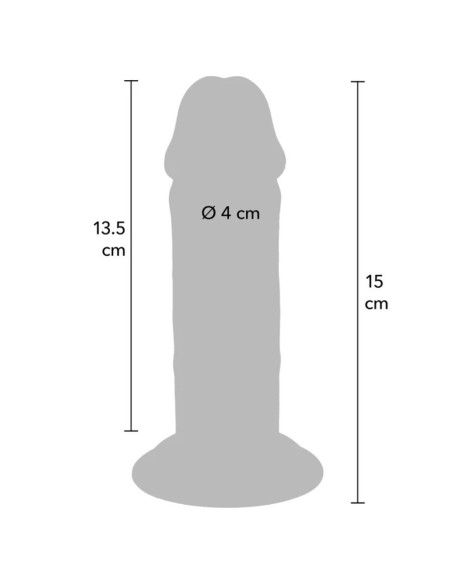 GET REAL - DELUXE THICK DOUBLE-DENSITY TPE DONG 15 CM