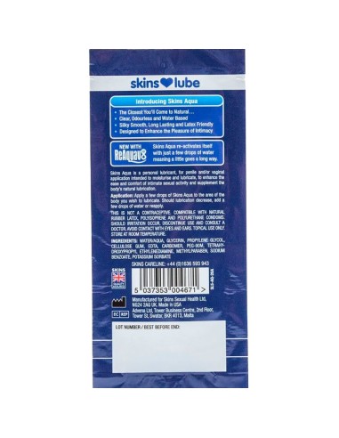 SKINS - AQUA WATER-BASED LUBRICANT SINGLE-DOSE...