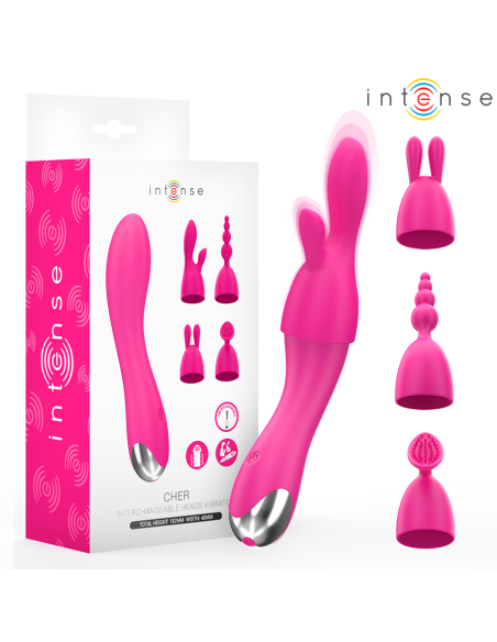 INTENSE - CHER VIBRATOR WITH 20 PATTERNS AND INTERCHANGEABLE HEADS