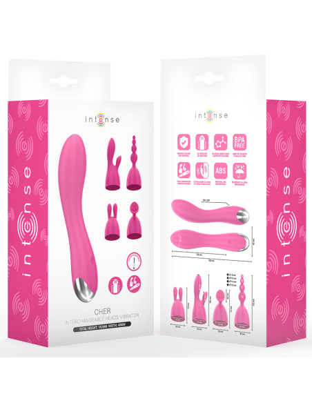 INTENSE - CHER VIBRATOR WITH 20 PATTERNS AND INTERCHANGEABLE HEADS