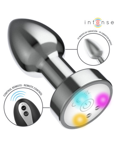 INTENSE - VIBRATING METAL ANAL PLUG WITH LED...